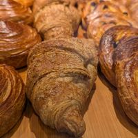 Vegan croissant filled with fruit at Open Fun Caffè in Venice