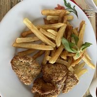 Soy steaks with french fries  at Szekelyko Mansion in Județul Alba
