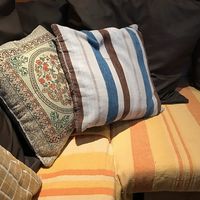 Comfy seats at Caffi Iechyd Da in Carmarthen