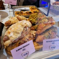 Almond Croissant and Pistachio Croissant. at Nonno's Coffee in Conwy
