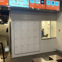 Inside, where you pick up your order (almost no seating inside) at Cinnaholic in New York City