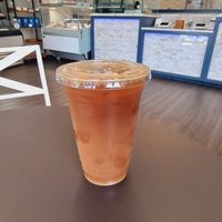Ice coffee, oat milk, stevia at 3 Towns Cafe Juice Bar & Gelato in Flushing