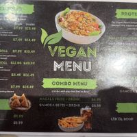 Special, separate vegan menu  at Kati Roll Wala @ Chancery Market in Wilmington