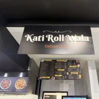 Front counter area and overhead menu  at Kati Roll Wala @ Chancery Market in Wilmington