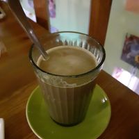 Hot chocolate with coconut milk, very tasty at Edes Elet Cukraszda in Budapest