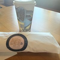 vegan hummus lavash and coffee with oat milk at Java Beach Cafe  in San Francisco