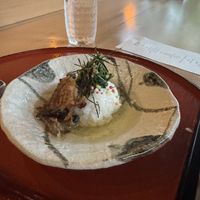 Home-style Japanese rice with green tea  at COFU - Chinatown in Vancouver