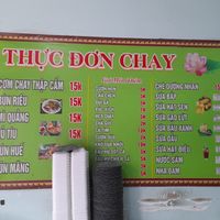 Menu on wall at Cơm Chay Thiện Nhân in Ho Chi Minh City