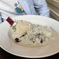 Mushroom stroganoff   at 222 Vegan Cuisine in West London