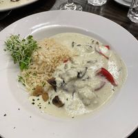 Seitan Stroganoff delicious   at 222 Vegan Cuisine in West London