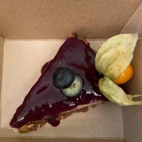 Blueberry cheesecake at 222 Vegan Cuisine in West London