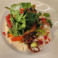 Tofu stirfry at 222 Vegan Cuisine in West London