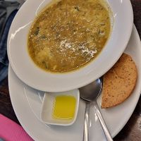 Lentil soup  at 222 Vegan Cuisine in West London