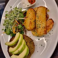 222 Fresh burger (asparagus & petit pois) at 222 Vegan Cuisine in West London