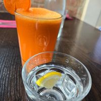 Carrot, Apple, Ginger Juice at 222 Vegan Cuisine in West London
