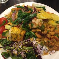 Buffet plate at 222 Vegan Cuisine in West London