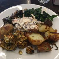 Lunch buffet plate at 222 Vegan Cuisine in West London