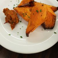 Baked sweet potato. at 222 Vegan Cuisine in West London