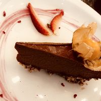 Chocolate tart at 222 Vegan Cuisine in West London