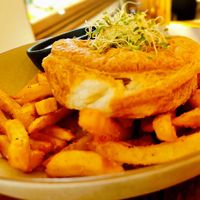 Nepalese Curry with Chips  at Pilgrims Vegetarian Cafe in Cronulla