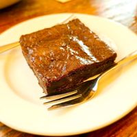 The Fudge Brownie  at Pilgrims Vegetarian Cafe in Cronulla
