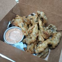 Mushroom chicharrones at Alma y Sazon in Emeryville