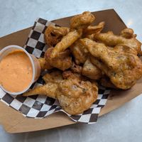 Mushroom chicharrones at Alma y Sazon in Emeryville