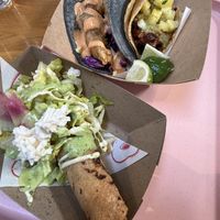 taco flight!!  at Alma y Sazon in Emeryville