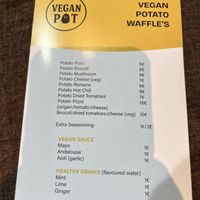 Menu flyer   at VeganPot  in Brussels