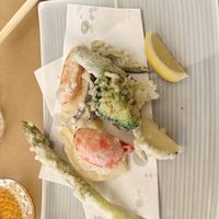 Vegetable tempura at Nonbe Daigaku in Brussels