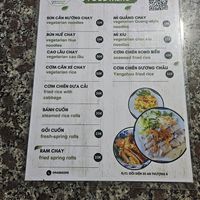 Menu food at Quán Chay Xinh in Da Nang