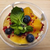 Mango cheesecake dessert at Kaspar Schmauser in Hamburg