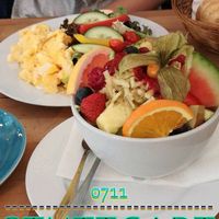 Breakfast
Oats with soyyogurt and fruit
 at Zimt und Zucker by Kata in Stuttgart