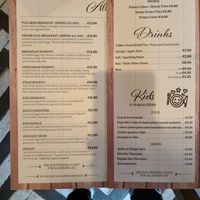 Menu page 1 at Curious Cat Café in County Kerry