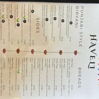 Menu May 2026  at Haveli Indian Restaurant in Arlington