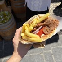 Meatless Gyros / hommus instead of tzatzikii  at Pita Fan in Rhodes