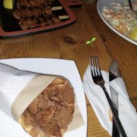 Vegan gyros and souvlaki at Pita Fan in Rhodes