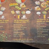Menu in Vietnamese only at NGÕ CHAY VEGETARIAN in Ho Chi Minh City