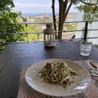 Vegan Zoodles Carbonara by Ocean View at Santosa Vegan Restaurant in Phuket