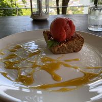 Stawb Ice Cream w Cake at Santosa Vegan Restaurant in Phuket