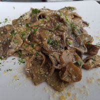 Fettuccine mushrooms at Santosa Vegan Restaurant in Phuket