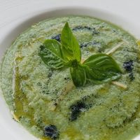 Yogi raw soup at Santosa Vegan Restaurant in Phuket
