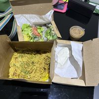 Pictures don’t do it justice! Whisper rolls and mushroom carbonara   at Santosa Vegan Restaurant in Phuket