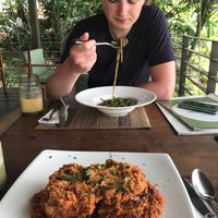 Delicious lasagne and pasta with pesto( cant remember the name at Santosa Vegan Restaurant in Phuket