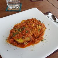 Lasanga so delicious made from tofu at Santosa Vegan Restaurant in Phuket