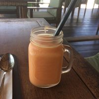Papaya coconut smoothie  at Santosa Vegan Restaurant in Phuket