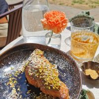 The pistacchio croissant (not labeled as vegan on the menu so just ask for it!) at Lundi au soleil  in Annecy