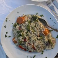 Vegan vegetable risotto   at White Cat in Poros