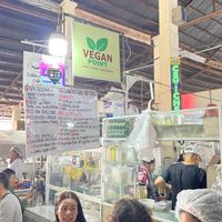 Sign & menu. On Google Maps the place is called “Veggie Food”.  at Vegan Point in Cusco