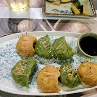 Gyozas vegetales, muy buenas at Delicias dimsum in Badalona